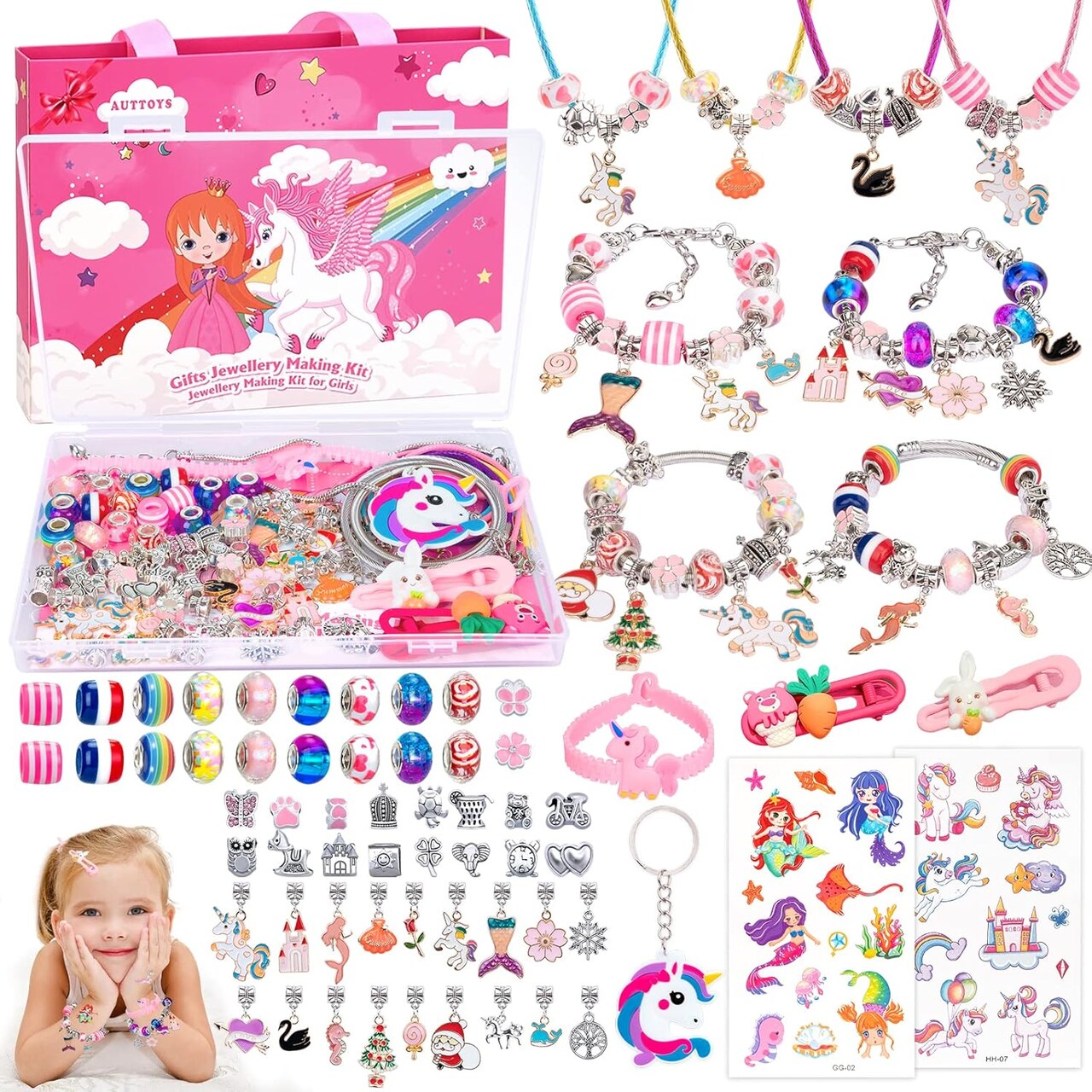 Bracelet Making Kit for Girls (Colorful unicorn bracelets) 5.12 x 7.4 x 0.79 inches